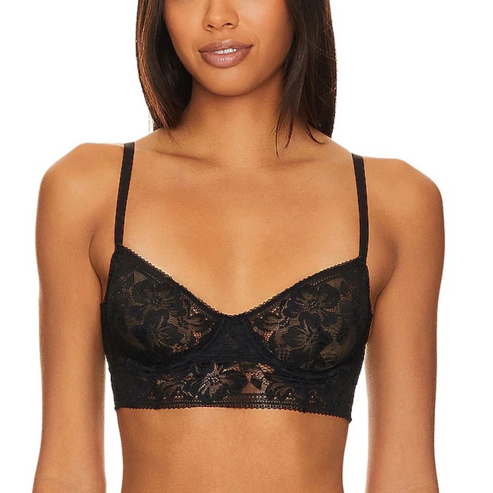 Free People Sorento Demi Longline Underwire Bra in Black